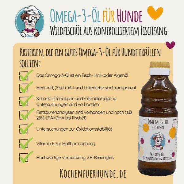 Omega-3-Öl-Checkliste für ein hochwertiges Omega-3-Öl Fischöl für Hunde