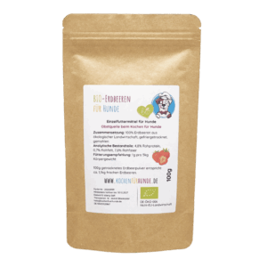 Bio-Erdbeerpulver für Hunde - Erdbeeren für Hunde