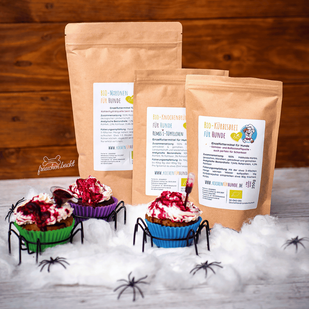 Frauchenbackt-Halloween-Muffins-Rezeptbundle bei Kochen für Hunde