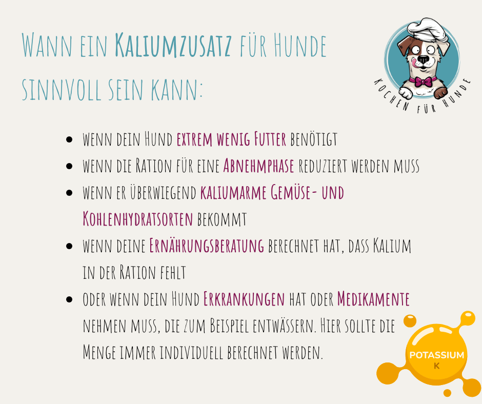 Kalium Hunde Kaliummangel Lebensmittel Kalium Bedarf Zusatz